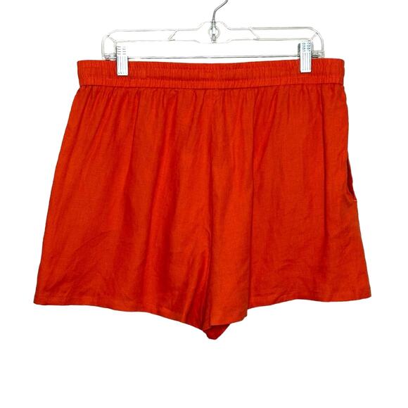 Loro Piana Orange linen pull on shorts size Large - Picture 2 of 8